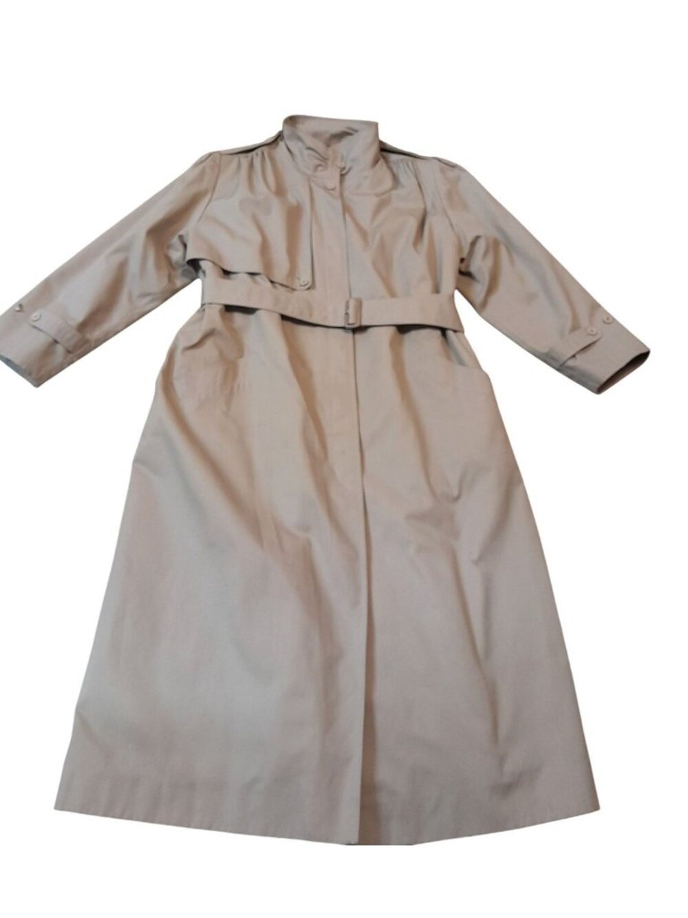Vtg Allen Solly Womens Trench Coat Classic Trendy Retro Wool Lined Size 10 Khaki